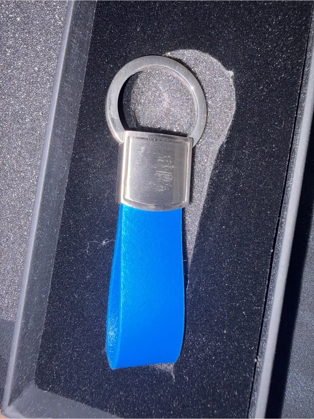 Jaguar Men's Blue Leather Loop Keyring